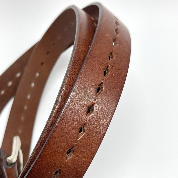 Fabio Corti Women's L Belt Genuine Leather Brown Made in Italy - Picture 2 of 8